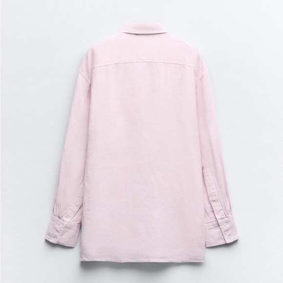 Zara 100% linen - light pink XS button up - Picture 5 of 6